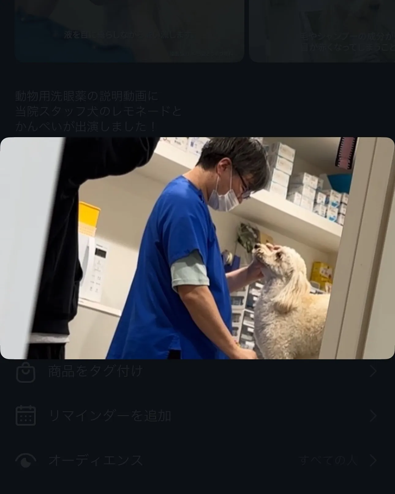 動物用洗顔薬の説明動画に