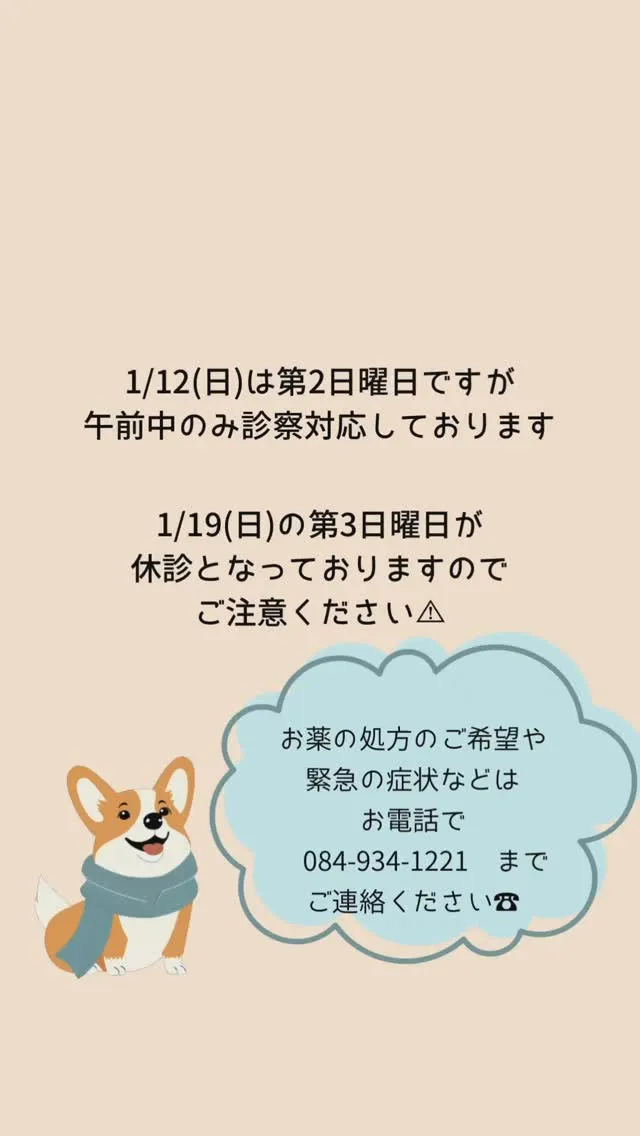 明日、1月12日（日）について再度ご案内です📢